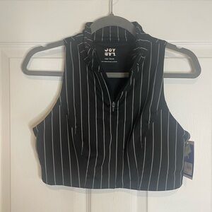 JOYLAB - NWT PINSTRIPE ZIPUP BRAMI TOP